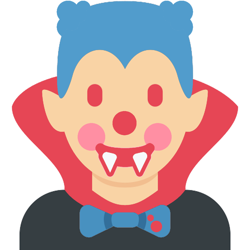 Clown and Vampire emoji merged